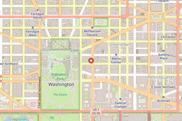 Map showing The Hamilton Live in Washington DC