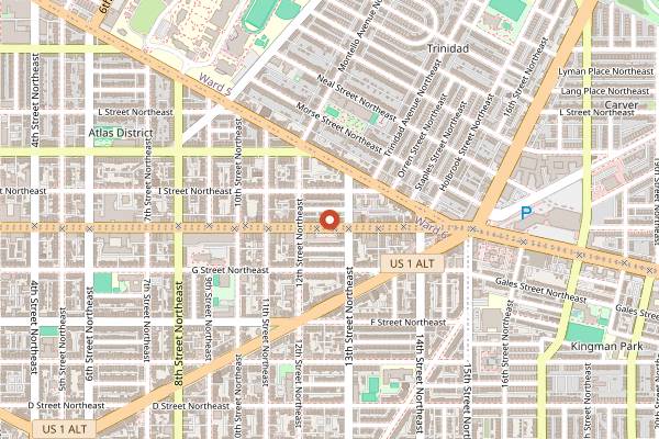 Map showing The Pug in Washington DC