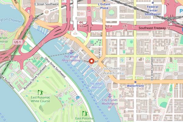 Map showing Whiskey Charlie in Washington DC