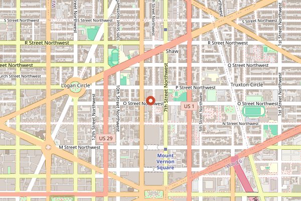Map showing Convivial in Washington DC
