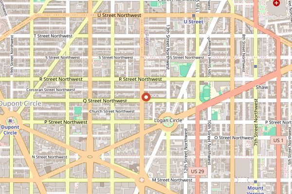 Map showing Le Diplomate in Washington DC