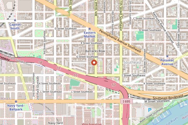 Map showing Rose's Luxury in Washington DC