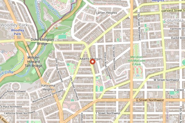 Map showing Amsterdam Falafelshop in Washington DC