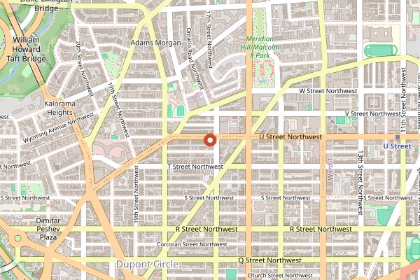 Map showing Henry's Soul Cafe in Washington DC