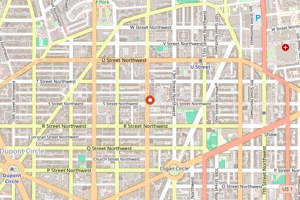 Map showing Cork Wine Bar and Market in Washington DC