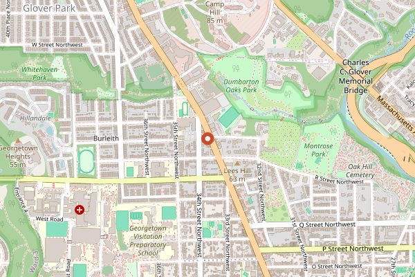 Map showing Bistrot Lepic Wine Bar in Washington DC