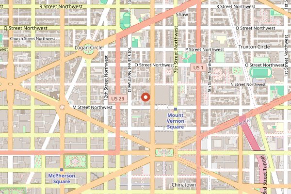 Map showing The Dabney Cellar in Washington DC