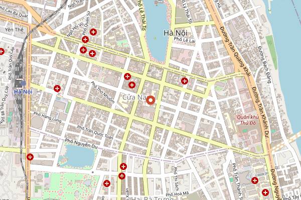 Map showing Madame Huong in Hanoi