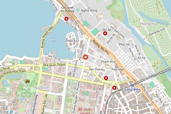 Map showing Pasteur Street Cua Bac in Hanoi