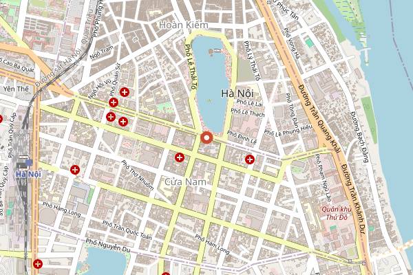 Map showing Bún Đậu Mắm Tôm Cô Tuyến in Hanoi