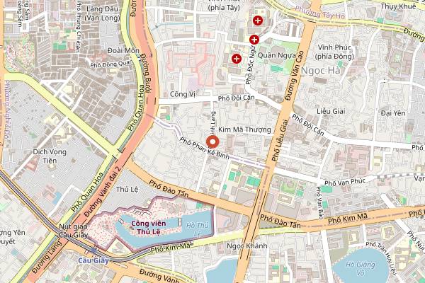 Map showing Happy Brew Coffee in Hanoi