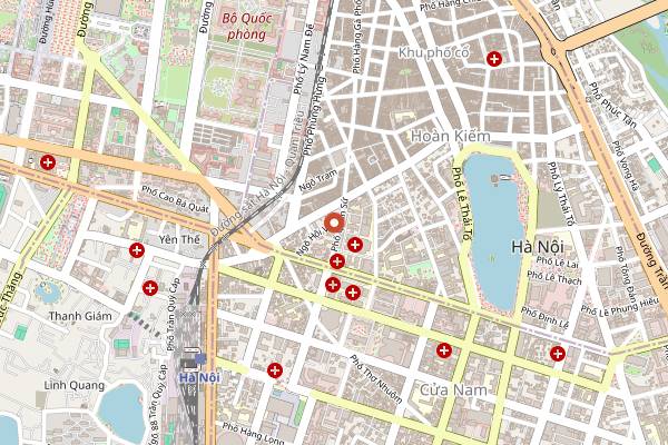 Map showing The Hanoi Social Club in Hanoi