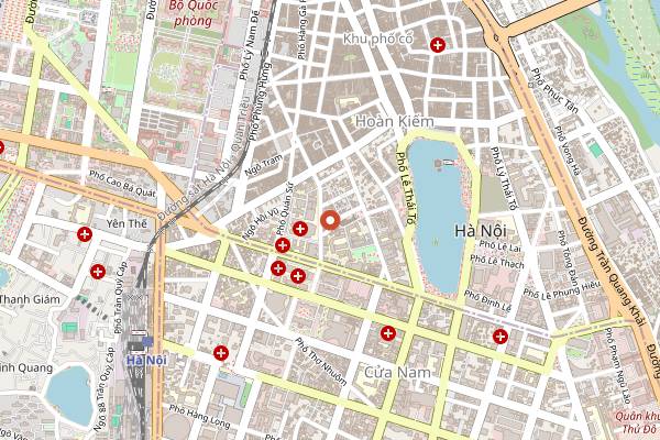 Map showing Bánh Cuốn Bà Hoành in Hanoi