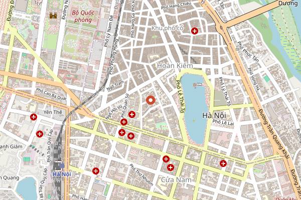 Map showing Duong’s Restaurant in Hanoi