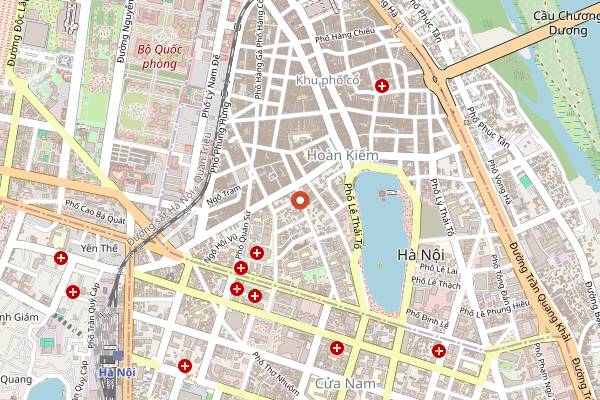 Map showing Phở 10 Lý Quốc Sư in Hanoi