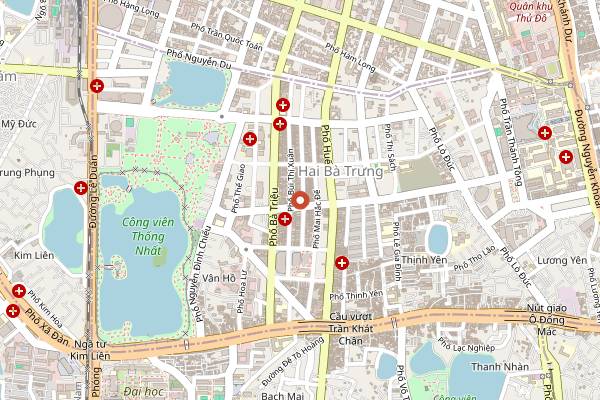 Map showing Cộng Cà Phê Roastery in Hanoi