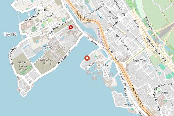 Map showing KOK Coffee Roasting House in Hanoi