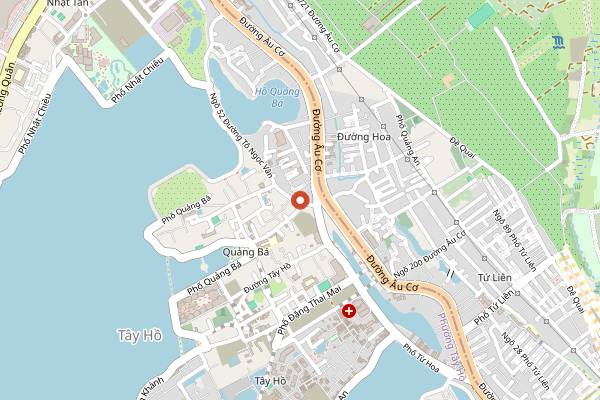 Map showing iVegan SuperShop Westlake in Hanoi