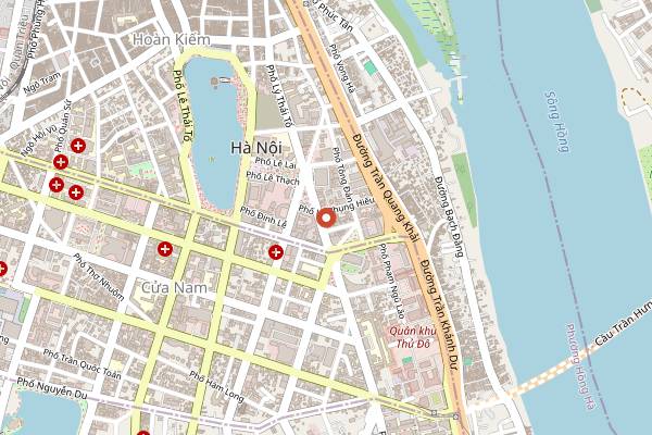 Map showing Hibana by Koki in Hanoi