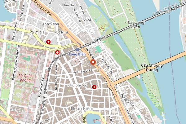 Map showing Hanoi Street Food Tour Old Quarter Walk in Hanoi