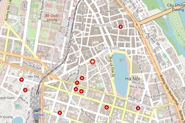 Map showing Loading T café in Hanoi
