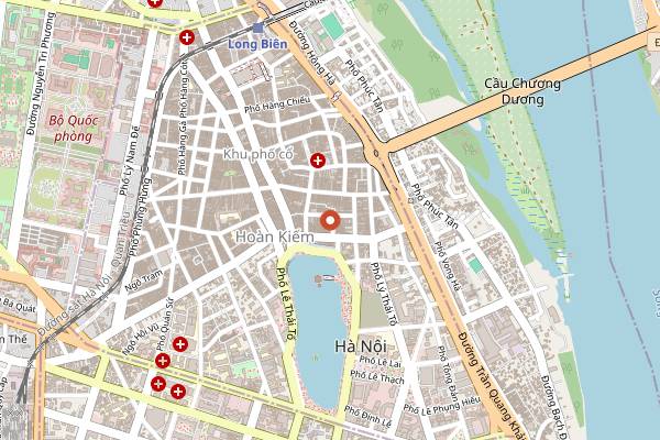 Map showing Chợ Hàng Bè in Hanoi