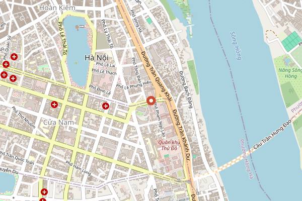 Map showing Binh Minh Jazz Club in Hanoi