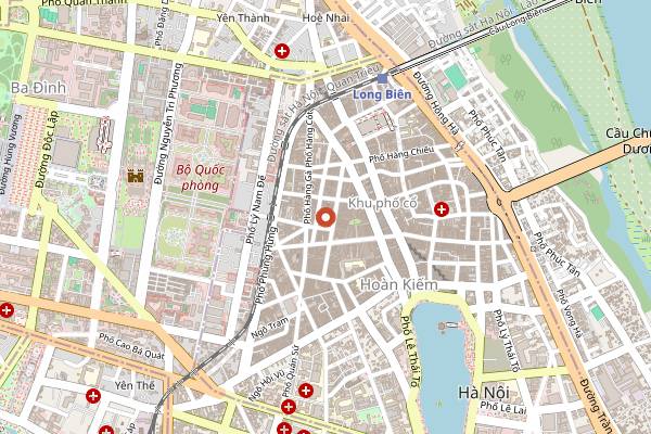 Map showing Ruby Sky Bar in Hanoi