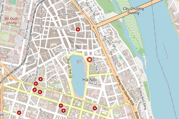 Map showing Terraço Sky Bar in Hanoi