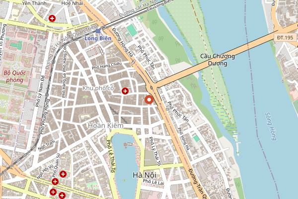 Map showing Bun Cha Ta Hanoi in Hanoi
