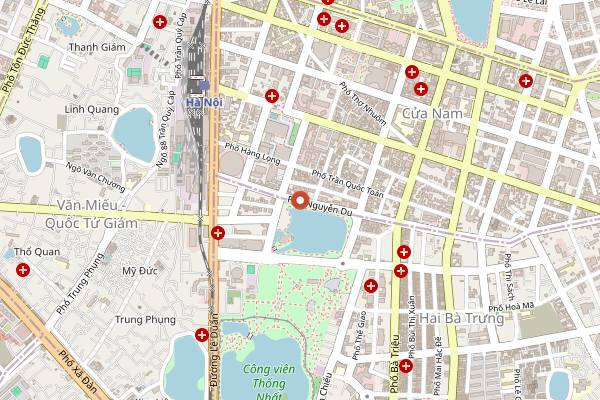Map showing Ngon Garden in Hanoi