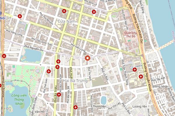 Map showing Bún Chả Hương Liên in Hanoi