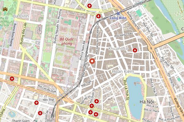 Map showing Phở Gia Truyền Bát Đàn in Hanoi