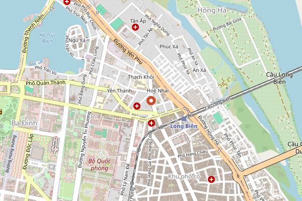 Map showing Tuyết Bún Chả 34 in Hanoi