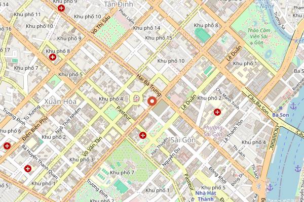 Map showing Social Club Rooftop Bar in Ho Chi Minh City