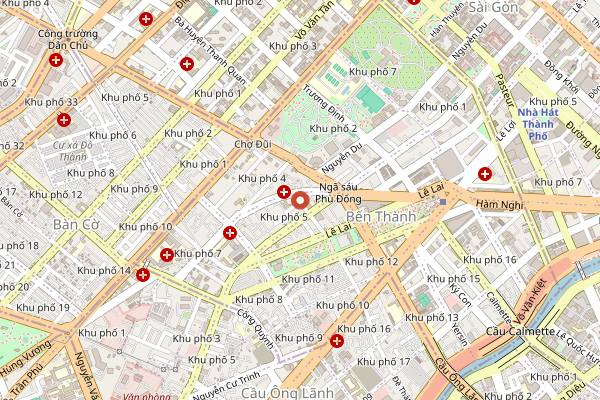 Map showing Banh Mi Hong Hoa in Ho Chi Minh City