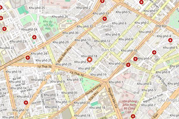 Map showing Bun Mam Co Cuc in Ho Chi Minh City