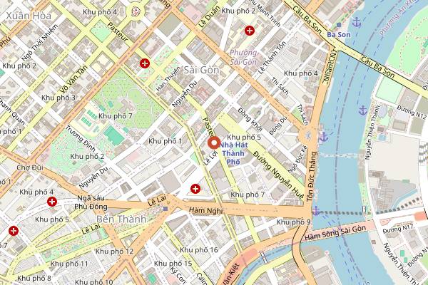 Map showing Old Compass Cafe in Ho Chi Minh City