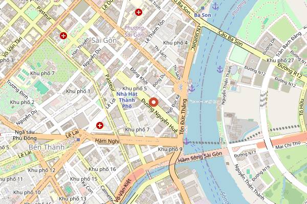 Map showing The Cafe Apartment in Ho Chi Minh City