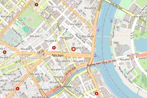 Map showing Cho Cu Ton That Dam in Ho Chi Minh City