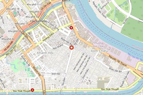Map showing Vinh Khanh Food Street in Ho Chi Minh City