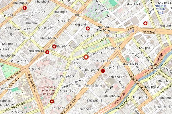 Map showing TNR Saigon in Ho Chi Minh City
