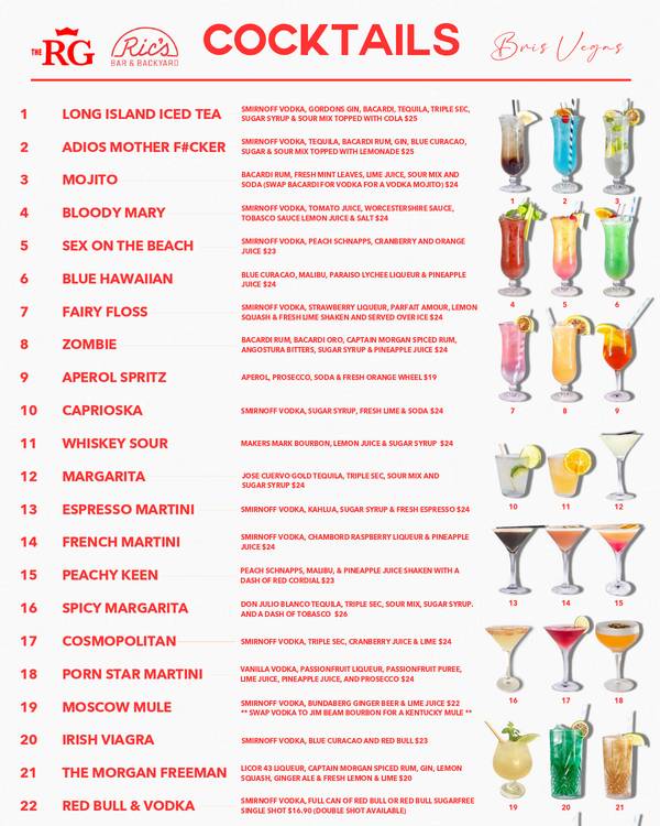 The first page of the menu at Royal George Hotel