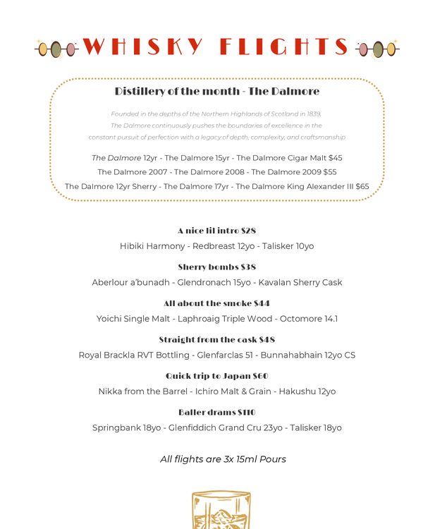The first page of the menu at The Roosevelt