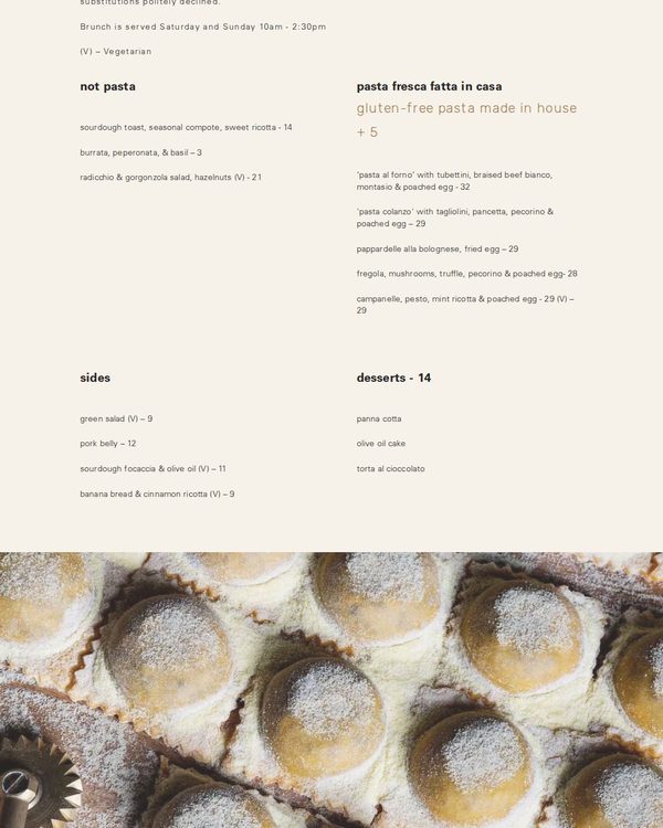 The top of the menu at Ask for Luigi