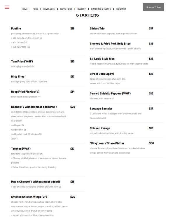 The top of the menu at Devil's Elbow Ale & Smoke House