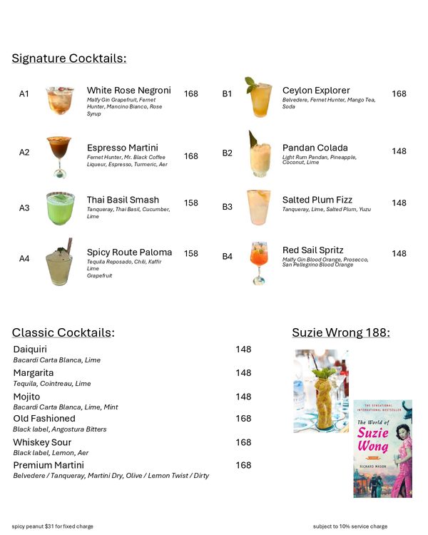 The first page of the menu at Eyebar