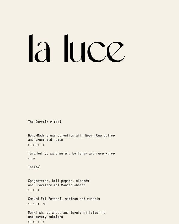 The first page of the menu at I Portici