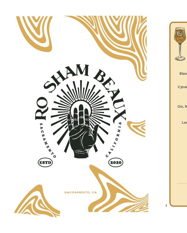 The first page of the menu at Ro Sham Beaux