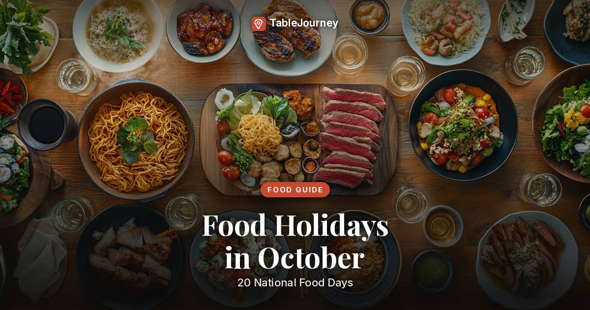 Food Holidays in October 2026: 20 National Food Days